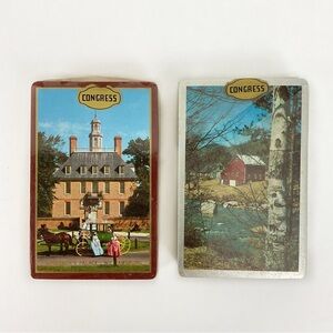 Vintage Congress double deck scenic playing cards The US Playing Card Company